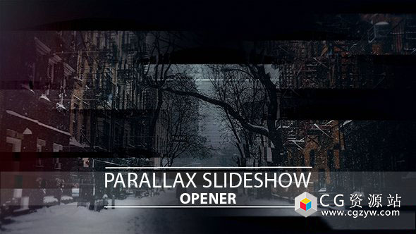 AE模板-优雅史诗三维图形遮罩视差图片展示片头 Parallax Slideshow 免费下载