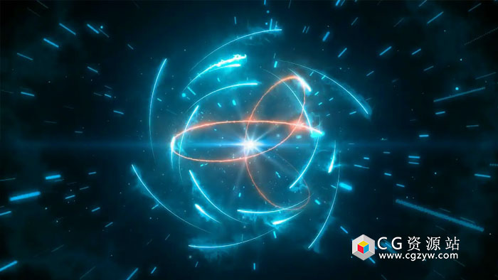 AE模板-SABER电流汇聚能量球爆炸Logo展示 Energy Logo Reveal