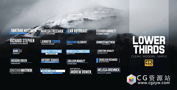 AE模板-优雅企业线条人名字幕条文字标题动画 Lower Thirds 免费下载