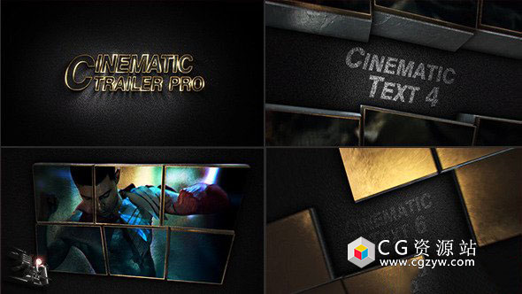 AE模板-E3D方块拼贴震撼大气宣传片展示片头 Cinematic Trailer Pro 免费下载