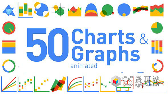 AE模板-50组卡通图表和图形动画 50 Animated Charts & Graphs 免费下载
