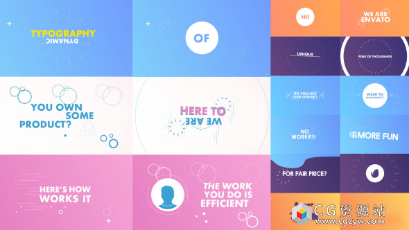 AE模板-信息图表动态文字标题排版动画片头 Dynamic Kinetic Typography Pack