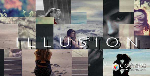 AE模板-马赛克方块拼贴转场商业企业图片展示 Illusion 免费下载