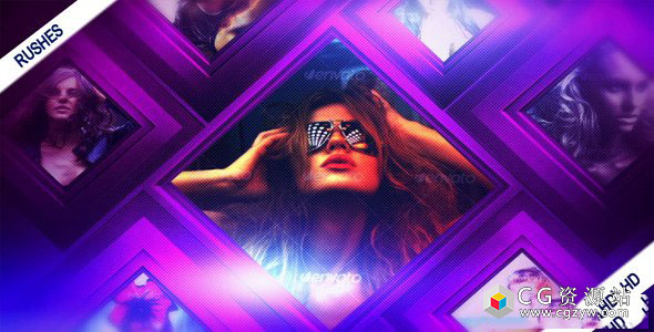 AE模板-时尚图形转场歌舞晚会时装周模特走秀片头 Diamond Flow 免费下载