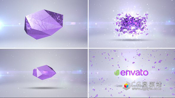 AE模板-时尚优雅钻石破碎蝴蝶飞舞Logo标志展示 Butterfly Logo Revealer 免费下载