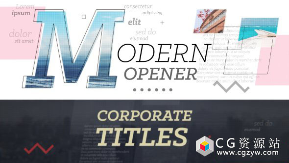 AE模板-创意时尚公司宣传科技感文字遮罩图片展示片头免费下载