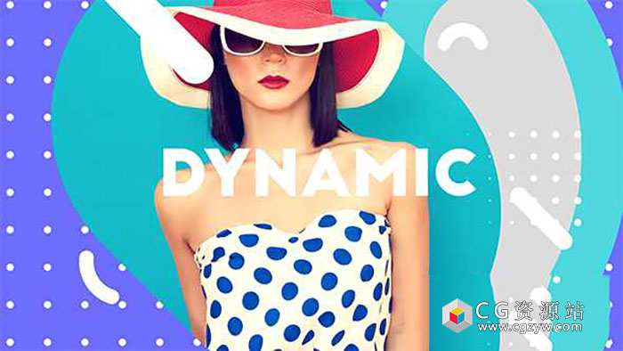 AE模板-时尚清新图形动画模特商品展示介绍片头 Bright Opener