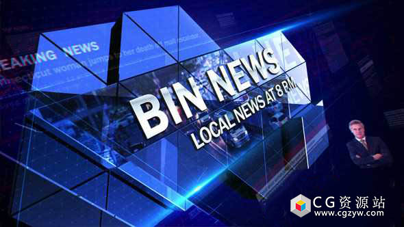 AE模板-虚拟演播室科技感地球经济财政天气预报新闻栏目包装