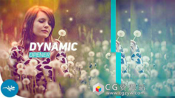 AE模板-动态图片图形切割幻灯片展示片头 Dynamic Opener