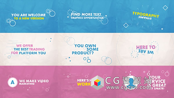 AE模板-MG动态图形文字排版信息图表动画片头 Dynamic Typography 免费下载