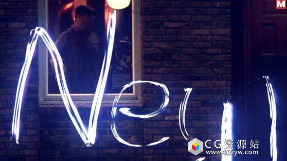 AE模板-光线绘制发光字母文字动画 Light Trails Alphabet 免费下载