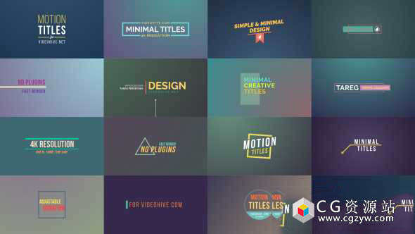 AE模板-4k企业动态字幕创意图形排版标题动画 Motion Titles 免费下载