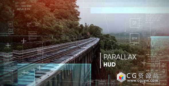AE模板-大气HUD三维视差图片展示企业宣传片头 Parallax HUD Slideshow 免费下载