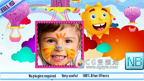 AE模板-可爱儿童相册甜蜜回忆快乐的孩子照片展示动画sweet-memories 免费下载