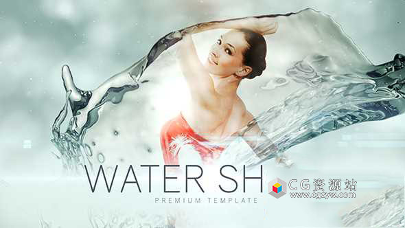 AE模板-晶体婚礼宣传水流遮罩图片展示片头 Water Show 免费下载