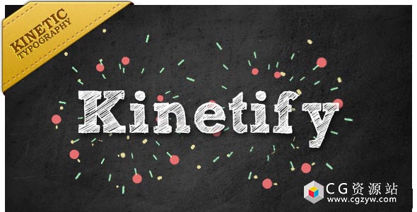 AE模板-手绘文字新年贺词标题排版 Kinetify sends a happy message