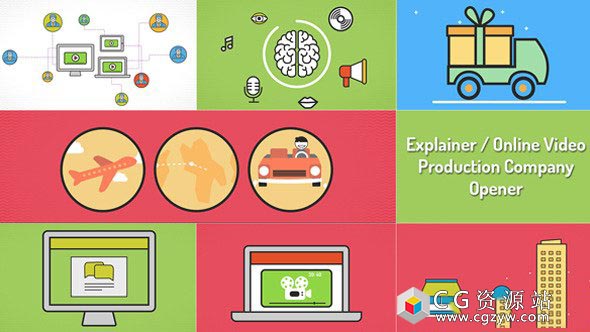 AE模板-MG动画视频解说创意公司企业商品服务介绍包装片头