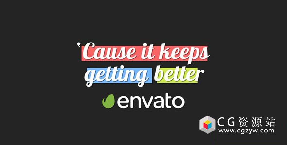 AE模板-创意音乐歌词文字标题排版动画片头 Lyrics Kinetic Typography 免费下载