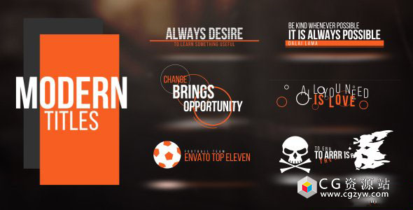 AE模板-现代时尚公司动态文字标题动画 Modern Titles 2 免费下载