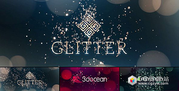 AE模板-金色时尚闪耀粒子汇聚Logo文字展示动画Glitter Particles Logo Reveal Pack