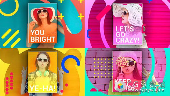 AE模板-创意时尚多彩图形图片包装片头 Let’s Make Creative 免费下载