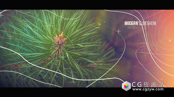 AE模板-现代企业旅游线条元素幻灯片图片展示 Modern Slideshow 免费下载