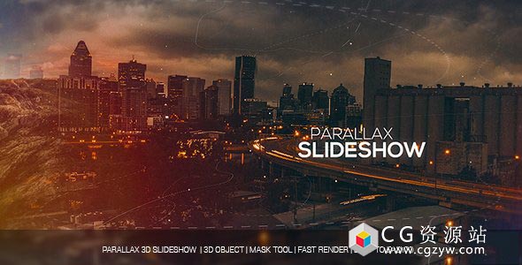 AE模板-优雅三维视差开场电影电视节目图片展示片头 Cinematic Slideshow 免费下载