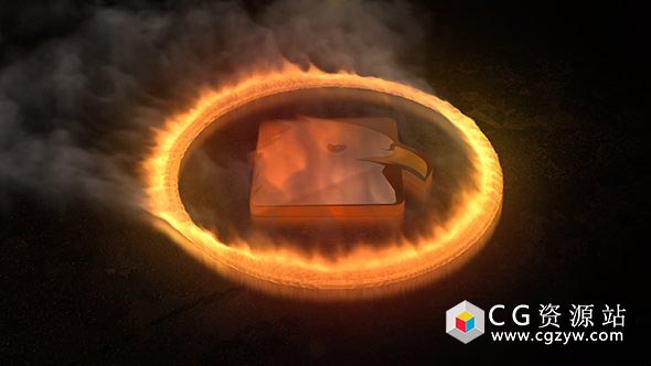 AE模板-游戏公司火焰燃烧环形路径Logo展示 Fire Logo Reveal 免费下载