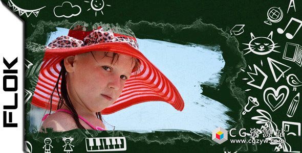 AE模板-大学教育黑板粉笔手绘涂鸦图片包装片头 Back To School 2 免费下载