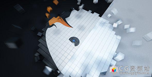 AE模板-E3D方块像素汇聚三维Logo展示 Pixel Cube Logo Reveal 免费下载