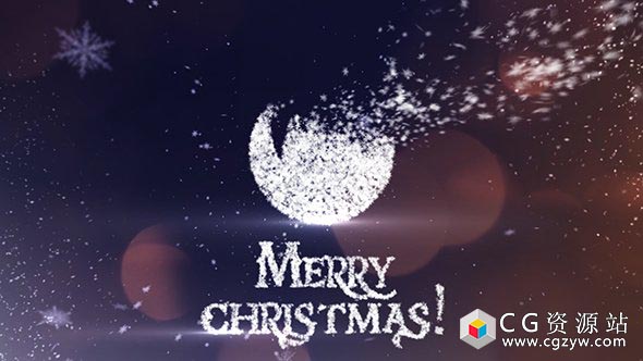 AE模板-圣诞节雪花粒子汇聚Logo文字动画 Christmas 免费下载