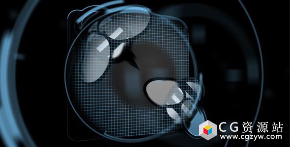 AE模板-3D全息HUD界面技术未来网络电脑演绎标志logo片头 免费下载