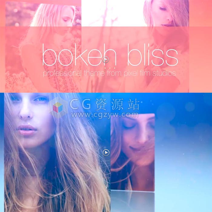 FCPX主题插件-唯美小清新时尚图文动画展示栏目包装 Bokeh Bliss