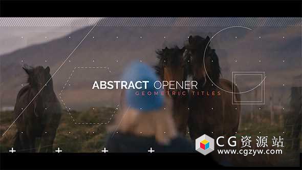 AE模板-抽象线条几何图形毛刺动画片头包装开场 Abstract Opener – Geometric Titles 免费下载