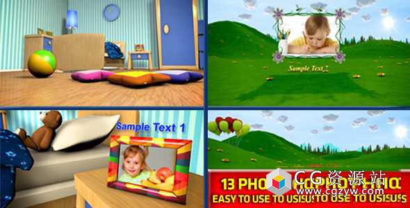 AE模板-儿童卡通相册展示片头 Baby Photo Album 免费下载