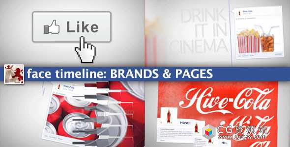 AE模板-广告社交公司网络脸书风格图文视频介绍 Face Timeline：Brands&Pages 免费下载