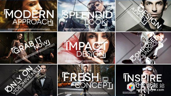 AE模板-现代介绍促销拼贴分割图片展示 Out of My Way 免费下载