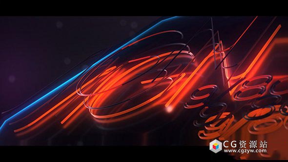 AE模板-4K E3D三维霓虹灯霓虹灯描边Logo展示 E3D Sign