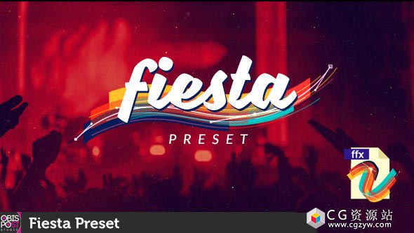 AE模板+预设-时尚图形动画包装设计过渡转场效果fiesta-preset