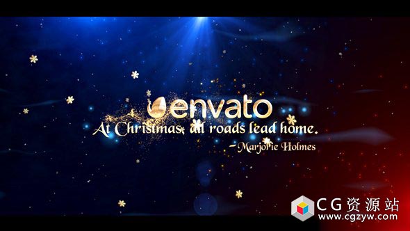 AE模板-金色文字标题圣诞节动画 Christmas Wishes 免费下载