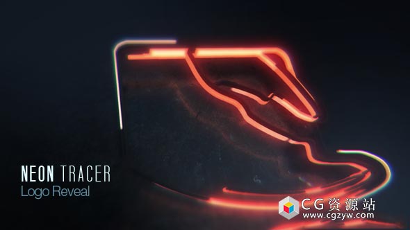AE模板-三维Logo霓虹灯路径描边展示 Neon Tracer