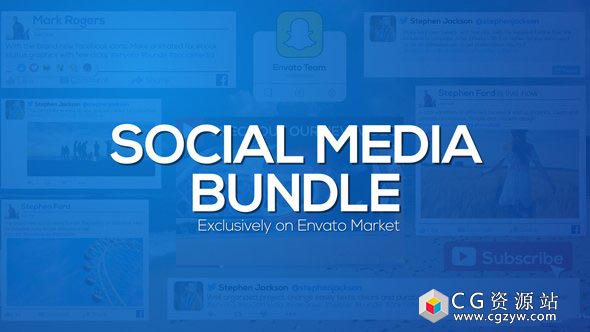 AE模板-社会媒体品牌宣传片视频订阅展示动画 social-media-bundle