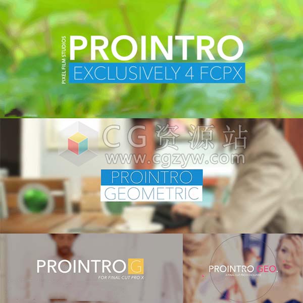 FCPX插件-30种现代流行文字排版标题介绍动画 ProIntro Geometric