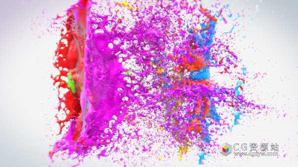 AE模板-漂亮干净丰富多彩流体泼洒汇聚Logo企业网站片头动画Colorful Splash Logo 免费下载