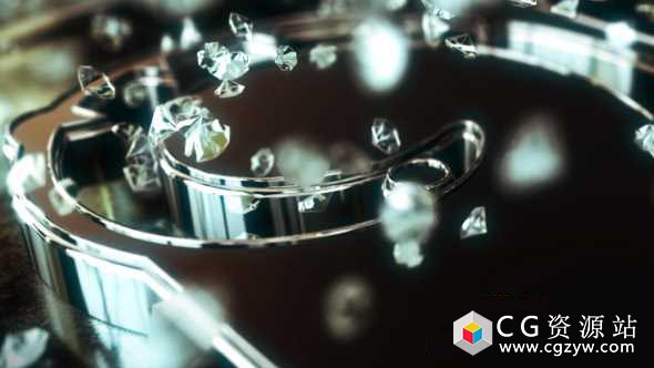 AE模板-E3D工程银色钢铁水晶耀眼钻石三维Logo展示 Silver Brilliants Logo 免费下载