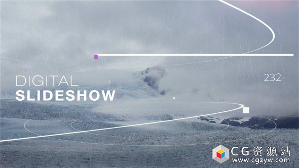 AE模板-现代科技感元素视差线条电影公司宣传片Digital Slideshow 免费下载