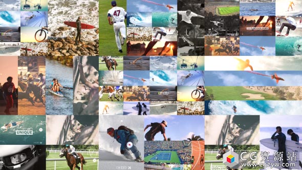 AE模板-色彩鲜艳动态快速图片分屏城市风景旅游宣传片头The Slideshow 免费下载