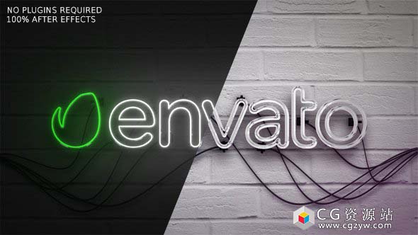 AE模板-3D玻璃LED霓虹灯Logo制作展示 Neon 免费下载