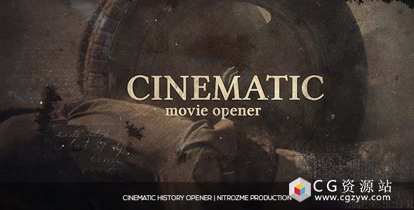 AE模板-电影预告片水墨遮罩历史纪录片片头 Cinematic History