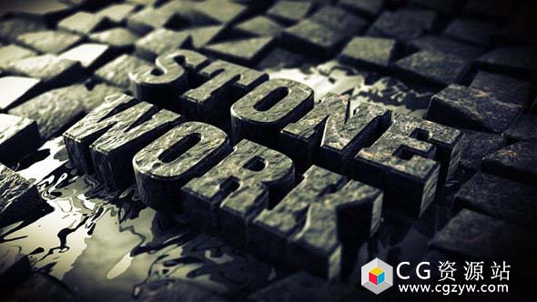 AE模板-E3D三维石头文字标题电影预告片开场动画 Masonry Title